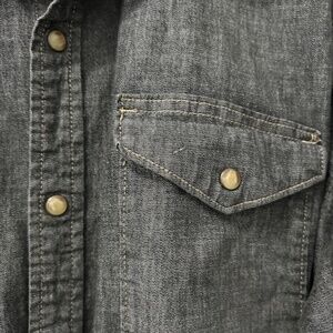 Wrangler 2X Mens Dark Denim Shirt with Snaps